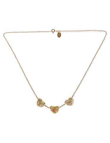 Collar Coral de Corazón Mediterráneo Dorado